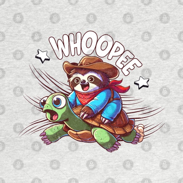 Funny Sloth Riding Turtle by alcoshirts